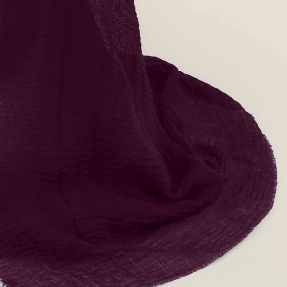 Super Soft Raw Hem Solid Gauze Scarf Shawl Head Wrap for All Seasons - Mustard - Picture 6 of 13